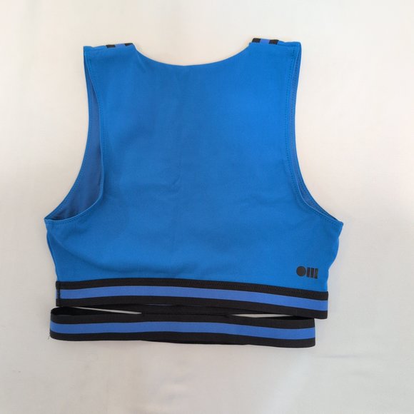 Solid & Striped Sport Blue V-Neck Bra & High-Waist Leggings S - Picture 5 of 13